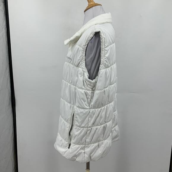 Columbia Vest Women XL Extra Large White Omni Heat Puffer Jacket Full Zip Pocket - Picture 5 of 14